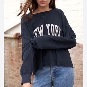 J. Galt Brandy Melville Women's Navy Graphic long sleeve